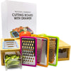Bamboo Cutting Board with Sliding Drawers and Graters