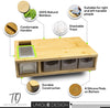 Bamboo Cutting Board with Sliding Drawers and Graters